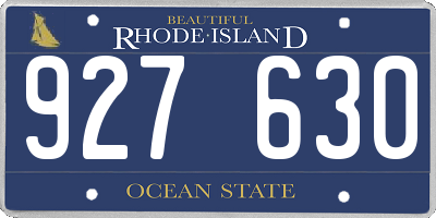 RI license plate 927630