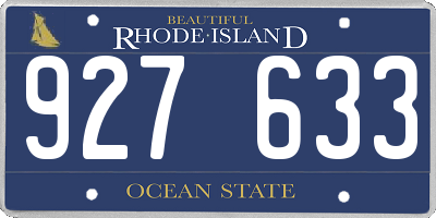 RI license plate 927633