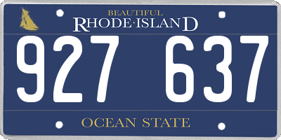 RI license plate 927637