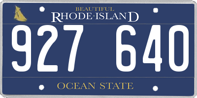 RI license plate 927640
