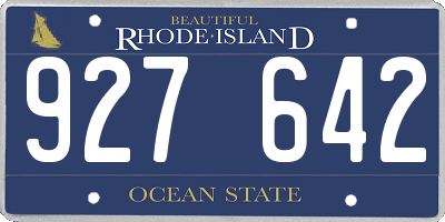 RI license plate 927642