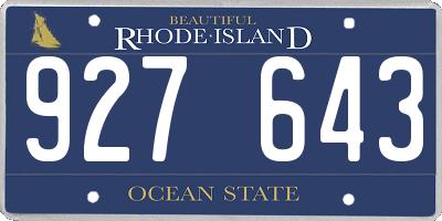 RI license plate 927643