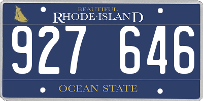 RI license plate 927646