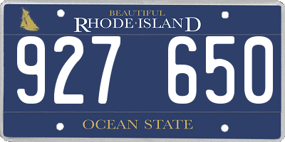 RI license plate 927650