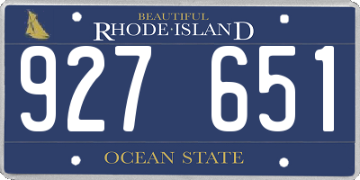 RI license plate 927651