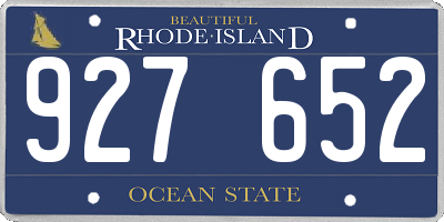 RI license plate 927652