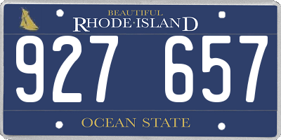 RI license plate 927657