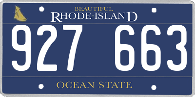 RI license plate 927663