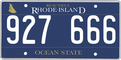 RI license plate 927666