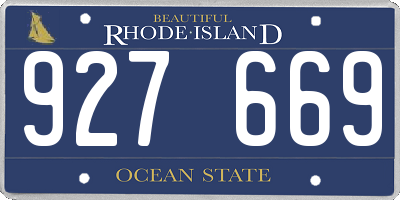 RI license plate 927669