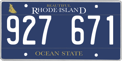 RI license plate 927671
