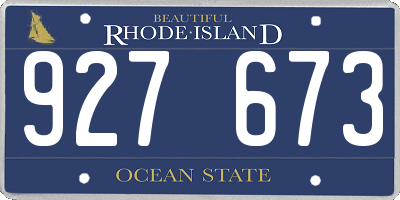 RI license plate 927673