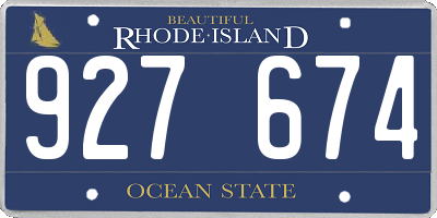 RI license plate 927674