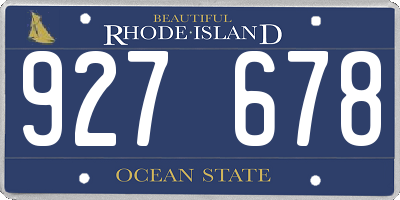 RI license plate 927678