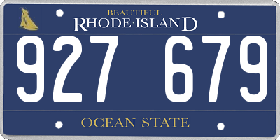RI license plate 927679