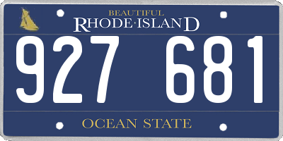 RI license plate 927681