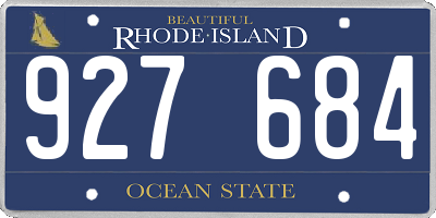 RI license plate 927684