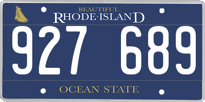 RI license plate 927689