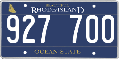 RI license plate 927700