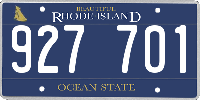 RI license plate 927701