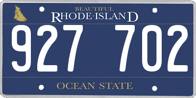 RI license plate 927702