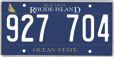 RI license plate 927704