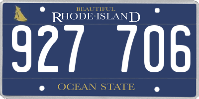 RI license plate 927706