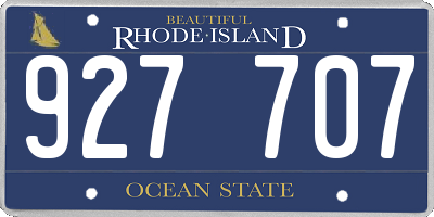 RI license plate 927707