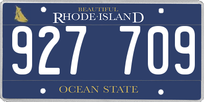 RI license plate 927709