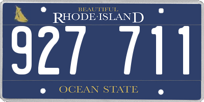 RI license plate 927711
