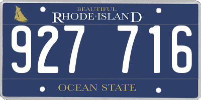 RI license plate 927716