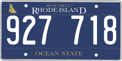 RI license plate 927718
