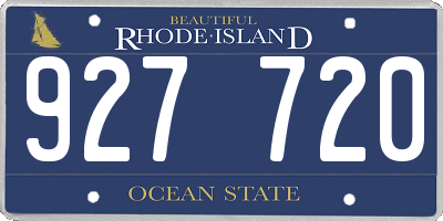 RI license plate 927720