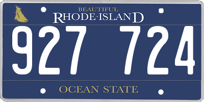 RI license plate 927724