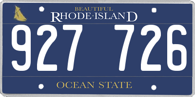 RI license plate 927726