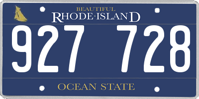 RI license plate 927728