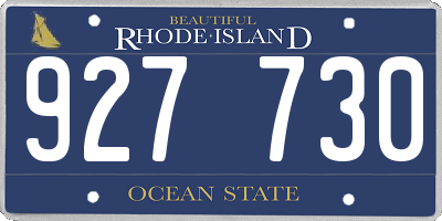 RI license plate 927730