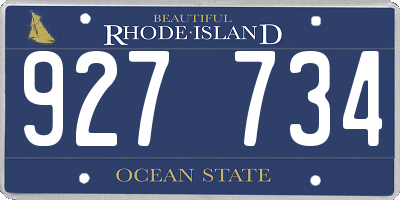 RI license plate 927734