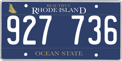 RI license plate 927736