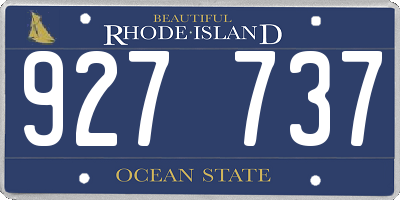 RI license plate 927737