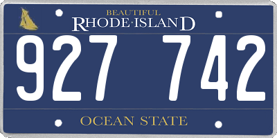 RI license plate 927742