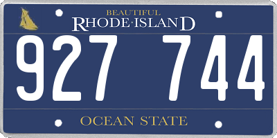 RI license plate 927744