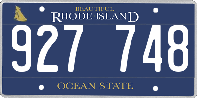 RI license plate 927748