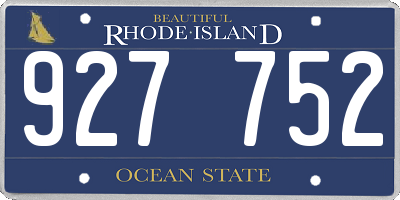RI license plate 927752