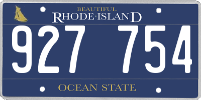 RI license plate 927754