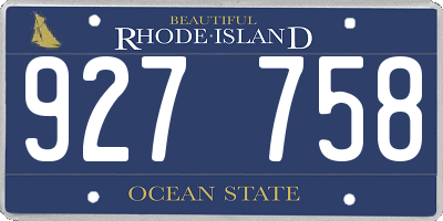 RI license plate 927758