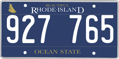 RI license plate 927765