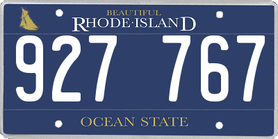 RI license plate 927767