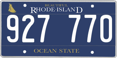 RI license plate 927770
