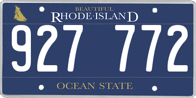 RI license plate 927772